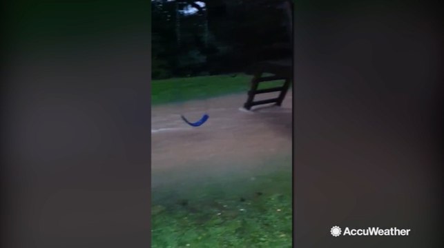 Backyard turns into river after flooding in Pennsylvania