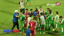 فرحة لاعبي المنتخب الأولمبي العراقي بعد الفوز على السعودية 2-0
