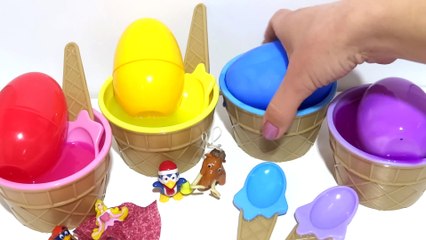 Learn Colors Finger Family Song with Slime Ice Cream Cups Surprise Toys