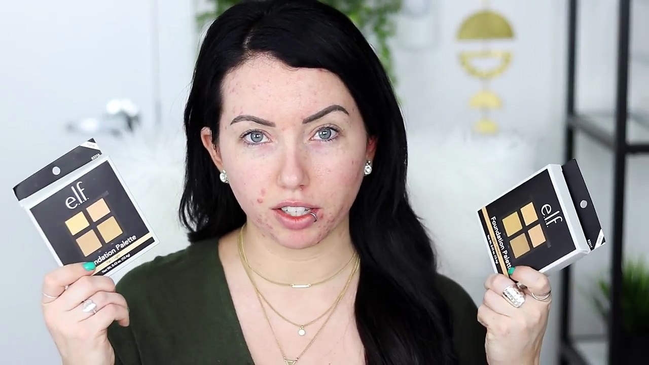 $6 e.l.f. Cosmetics FOUNDATION PALETTE!? {First Impression Review & Demo} Acne/Oily Skin