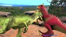 Bataille dinosaure bats toi jurassique enfants jouets contre Carnotaurus allosaurus t rex dino superfunrevi