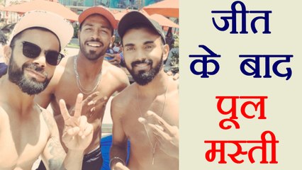 India VS Sri Lanka: Team India enjoyed in pool after winning 1st Test Match । वनइंडिया हिंदी