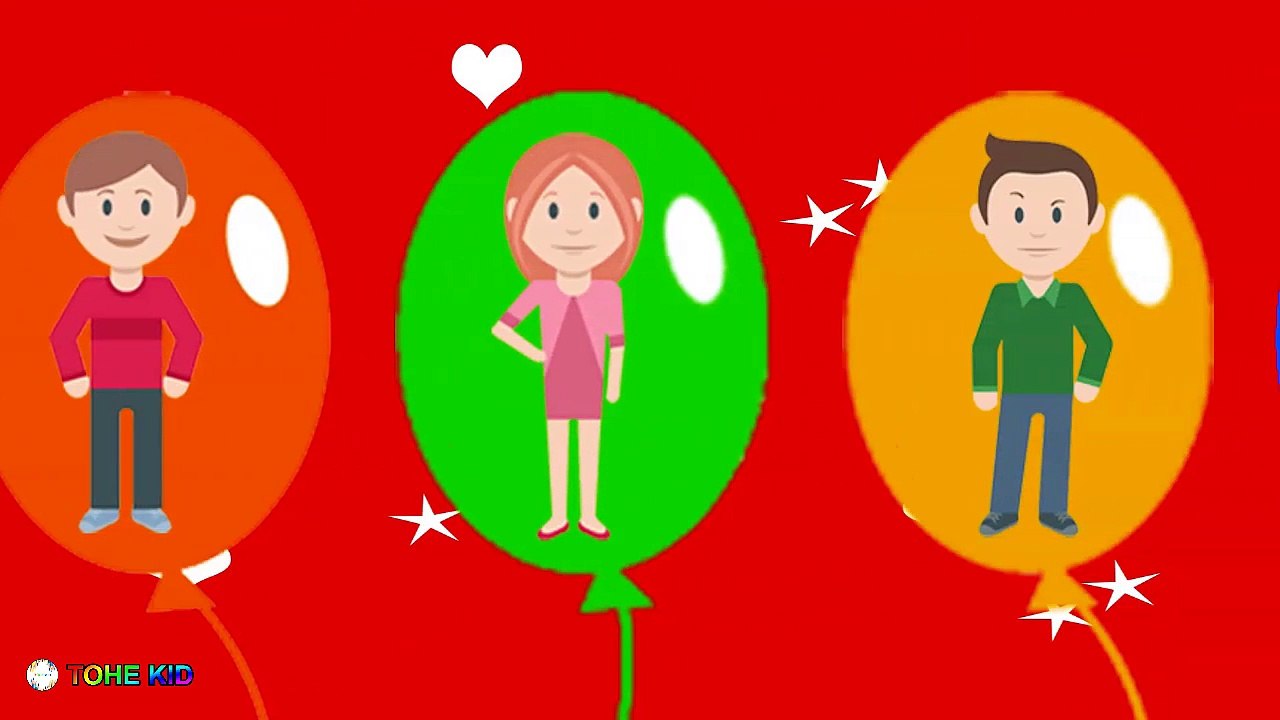 Learn Colors With Finger Family Balloons For Kids Children Toddlers | How To Learn English Animation #learncolors