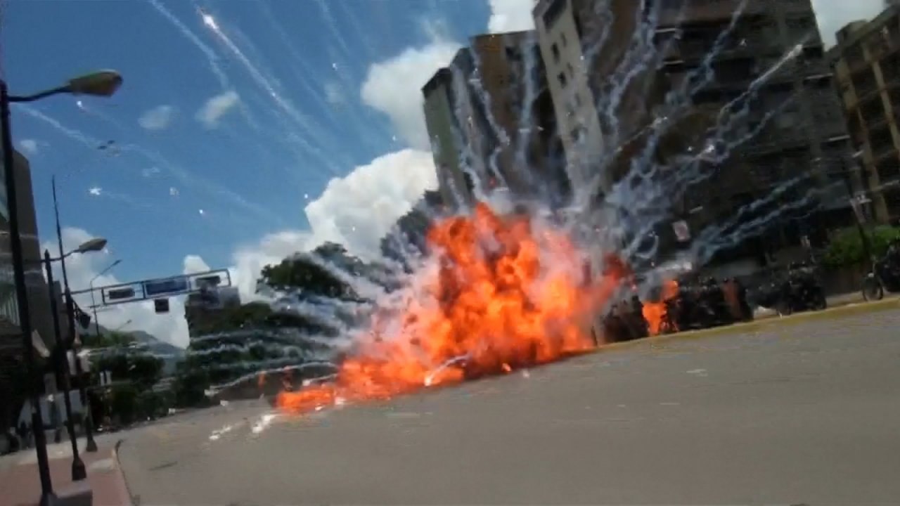 Huge explosion injures Venezuelan police officers during protest