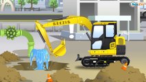JCB Excavator Digging with Dump Truck Kids Cartoon - New Car & Vehicles for Children