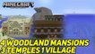 Minecraft Xbox One Seed - 4 Woodland Mansions 3 Temples 1 Village