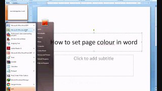 How to set page colour in word 2007
