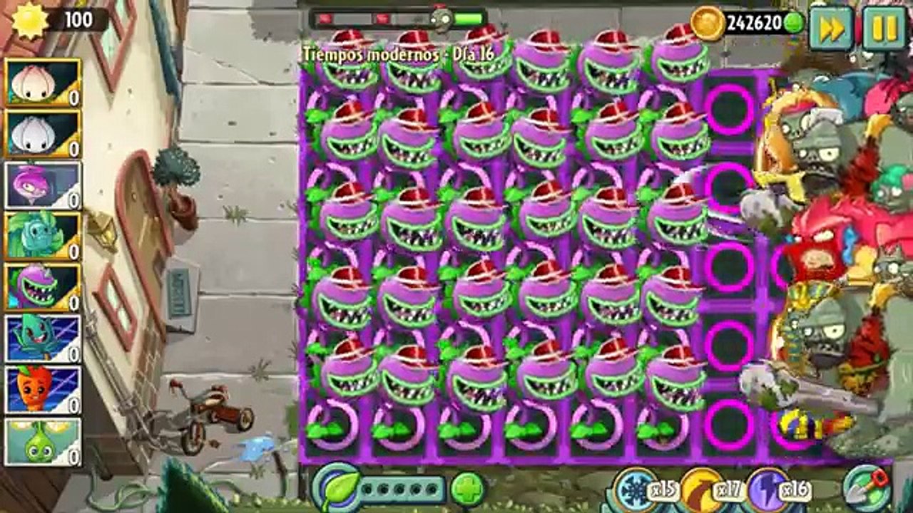Plants vs Zombies 2 Hack - Chomper vs all Gargantuar