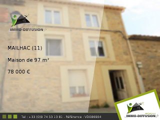 Maison A vendre Mailhac 97m2 - 78 000 Euros