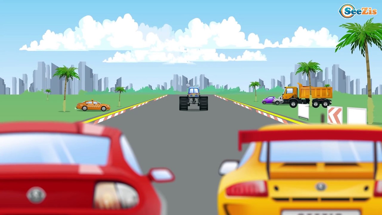 The Monster Truck Car Cartoons + 1 HOUR Kids Videos Compilation incl The Trucks Children Video