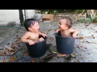 Funny baby play in Tin , Hilarious Laughing