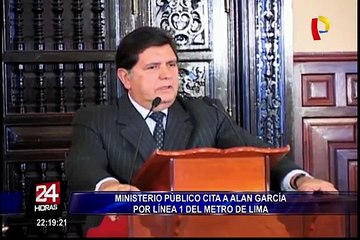 Ministerio Público cita este martes a Alan García por Línea 1 del Metro de Lima