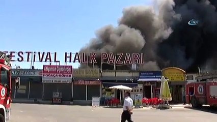 Antalya’daki Yangında 150’ye Yakın Dükkan Zarar Gördü