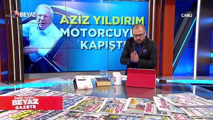 Aziz Yıldırım, trafikte motorcuyla kapıştı