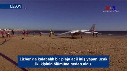 Lizbon Plajında Düşen Uçak Paniği