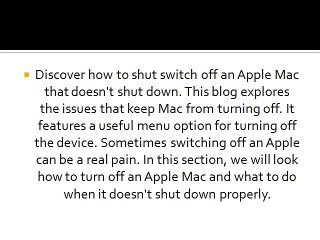 Turn off Apple that won't Shut Down