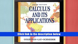 Download [PDF]  Calculus and its applications Larry Joel Goldstein For Ipad