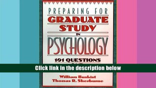Audiobook  Preparing for Graduate Study in Psychology: 101 Questions and Answers William Buskist