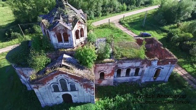 Вид сверху. Какино. Нижегородская область Церковь Троицы Живоначальной