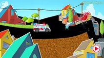 Camiones y coches para Niños fuego camión ambulancia Policía coche excavador carreras coches dibujos animados