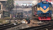 Rajshahi Express Train of Bangladesh Railway Entering Dhaka Railway Station