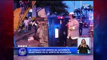 Un conductor resultó herido en un accidente registrado en el norte de Guayaquil