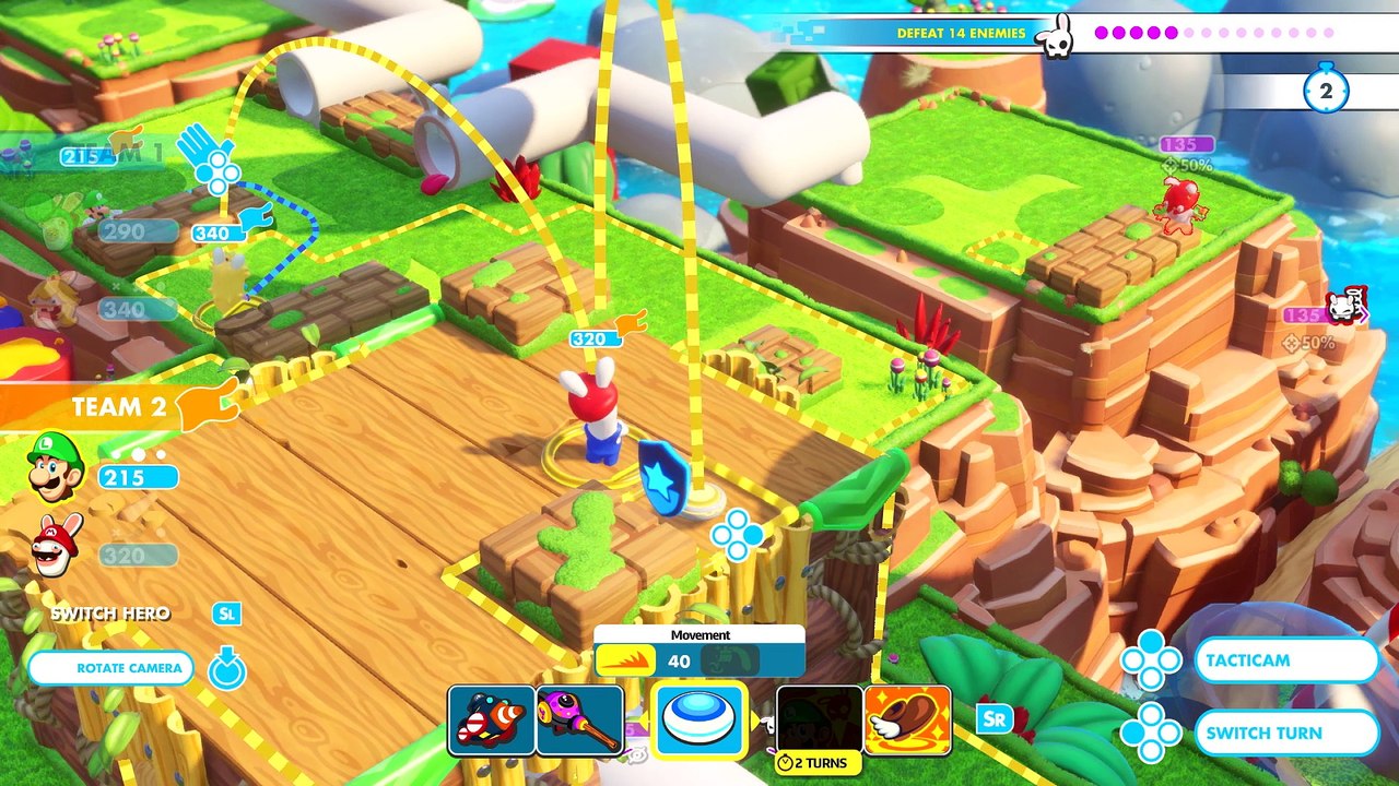 Mario + The Lapins Crétins Battle Kingdom - Deux cartes en coop