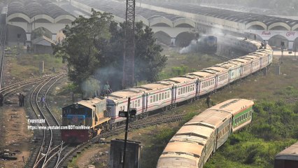 Chittagong Bound Subarna Express Train Departing Dhaka Railway Station in 4K