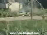 Tank Drives Over a Car