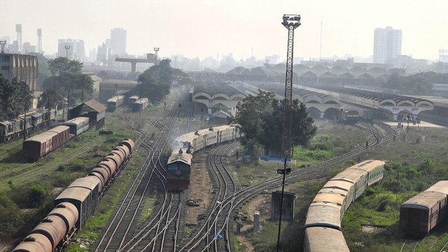 Upakul Express Train Departing Dhaka Railway Station