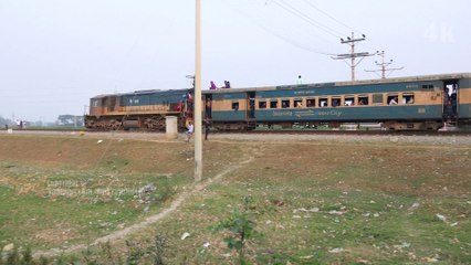 Dhaka to Noakhali Upakul Express Train Passing U Shape Railway Track