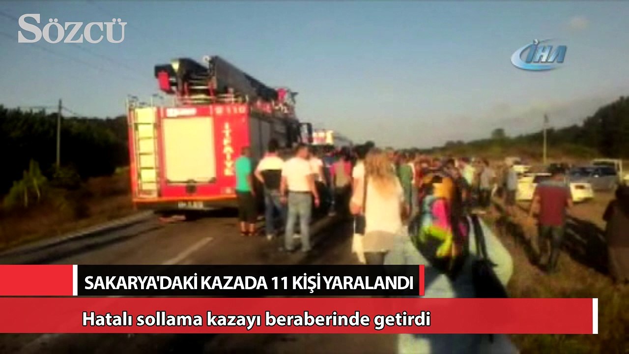 Hatalı sollama kazayı beraberinde getirdi: 11 yaralı