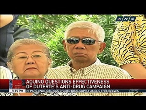 Aquino questions effectiveness of Duterte's war on drugs