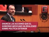 Videgaray comparece ante el Senado sobre relación México-EU