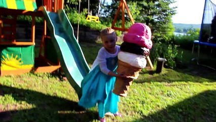 GIANT ICE CREAM HUNT! w_ Frozen Elsa Spiderman Joker Kids Pretend Play Family Funny In Real Life-j0h0_1NFNwE