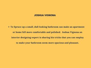 Joshua Vignona How to decorate a small bathroom