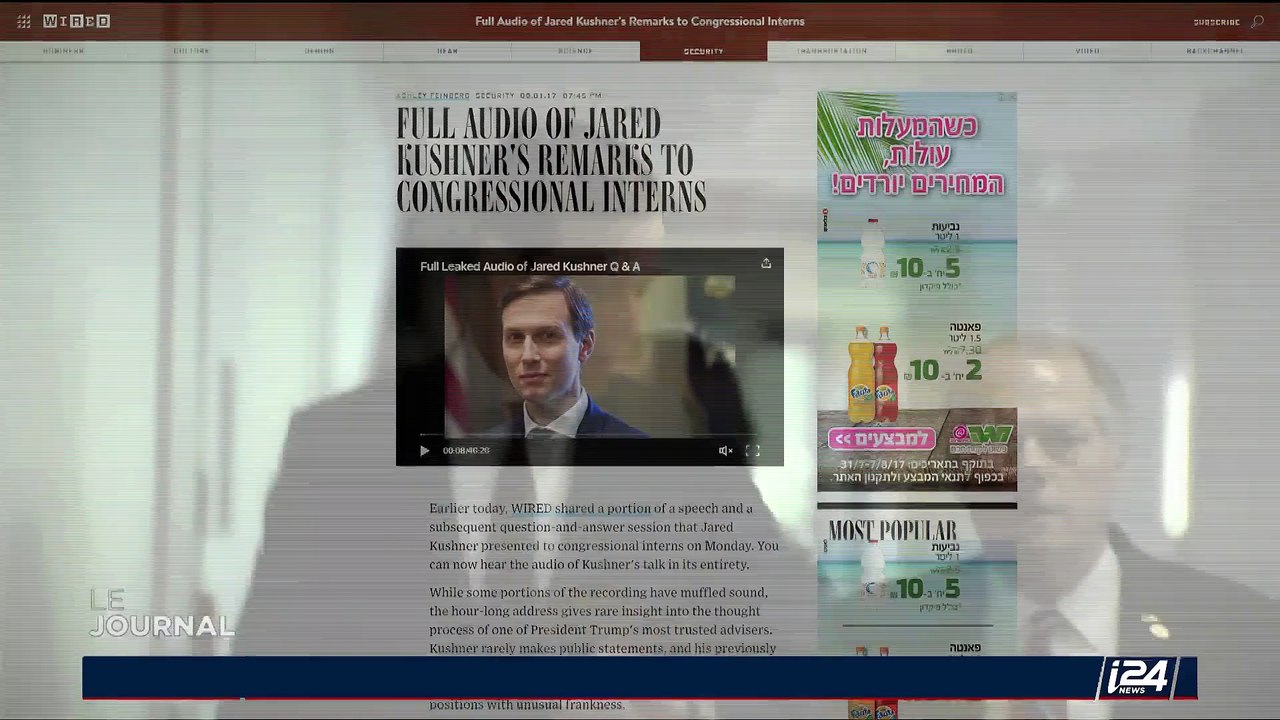 Etats-Unis: Jared Kushner s'exprime sur le conflit israélo-palestinien