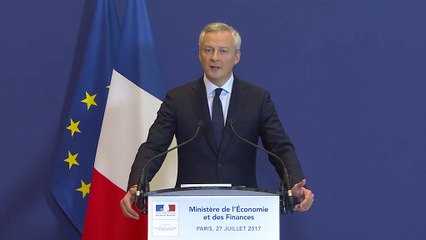 Point presse de Bruno Le Maire sur les chantiers navals STX de Saint-Nazaire, le 27 juillet 2017