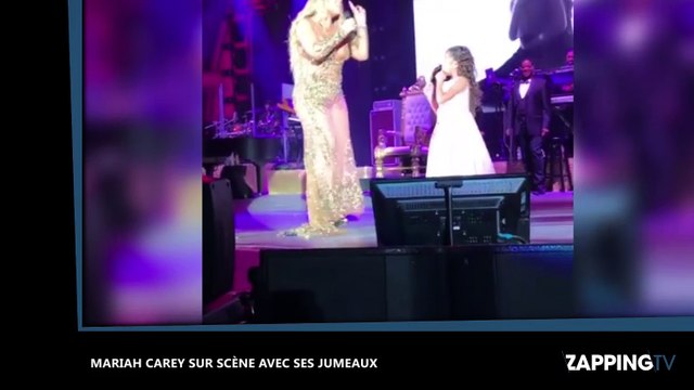 Mariah Carey chante sur scène avec ses jumeaux (vidéo)