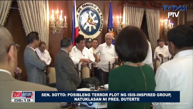 Sen. Sotto: Posibleng terror plot ng ISIS-inspired group, natuklasan ni Pangulong Duterte