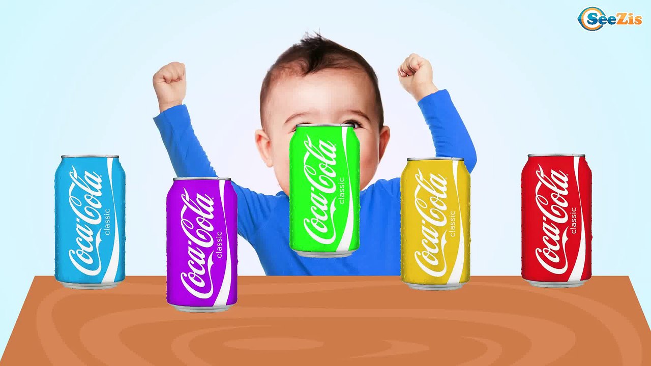 Bad Kid Learn Colors With Coca Cola, Finger Family Songs for Children | Kids Colours Nursery Rhymes