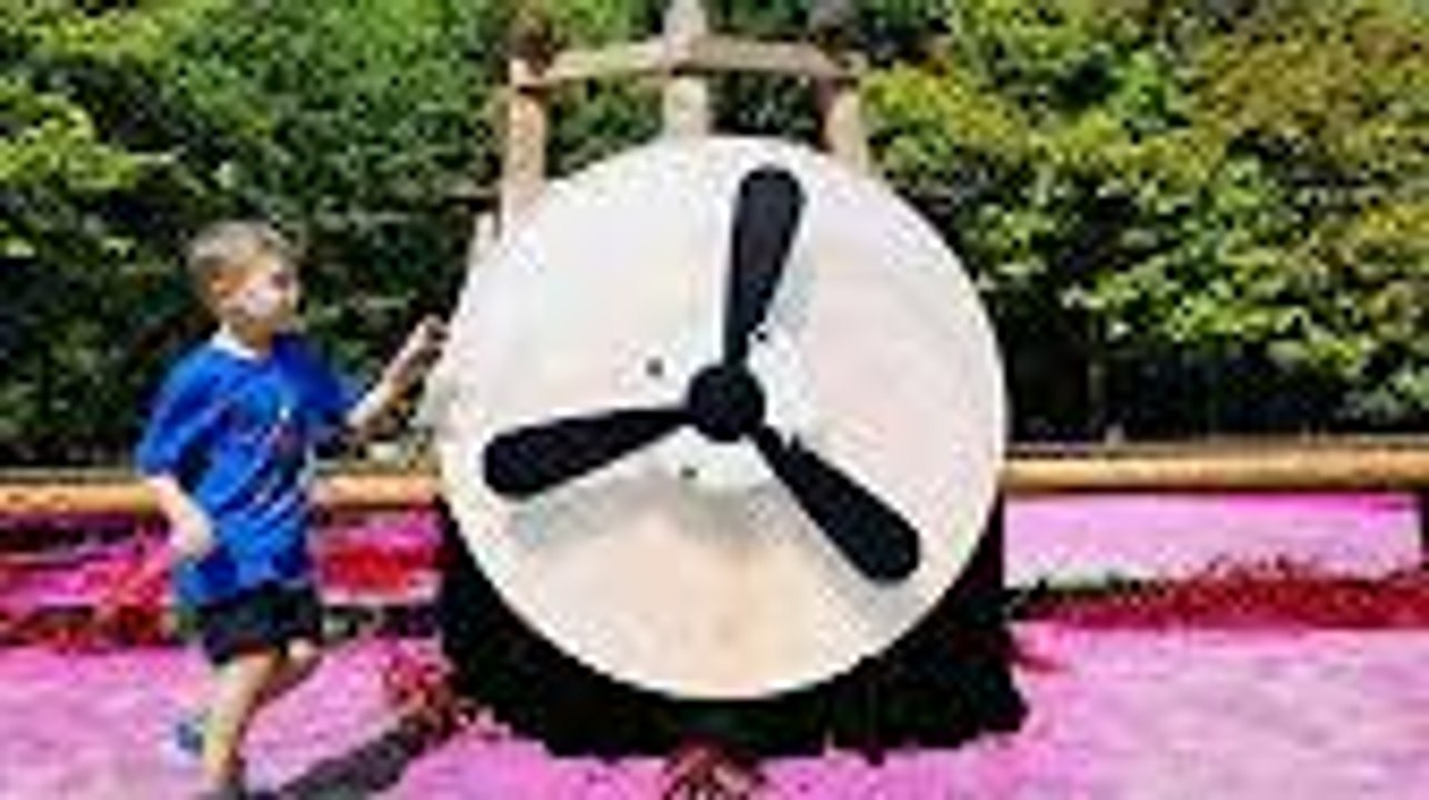 Playing in the park on the Kids Playground with Airplane and Ship Pirates. Funny video