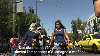 Grèce: manifestation de réfugiés syriens
