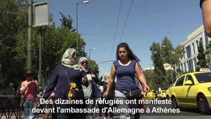 Grèce: manifestation de réfugiés syriens