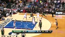 Larry Sanders Triple Double 2012.11.30 at Timberwolves 10 Pts, 12 Rebs, 10 BLOCKS!