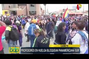 Cañete: profesores en huelga bloquean Panamericana Sur