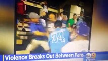FIGHT FIGHTING DODGERS VS ANGELS FANS THE STANDS BRAWL BASEBALL LOS ANGELES CALIFORNIA 6/2