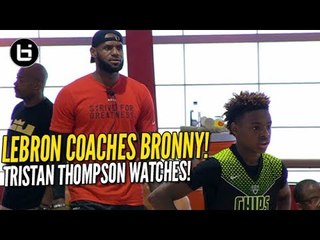 LeBron James Coaches Son LeBron Jr.! Tristan Thompson Watches! Full Highlights!