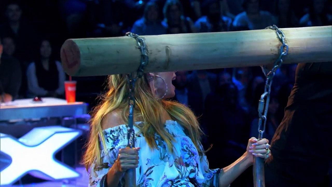 Tulga_ Strongman Creates Human Swing With Heidi And Howie - America's Got Talent