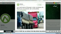 Paralizan camioneros Brasil en rechazo al aumentos de combustibles